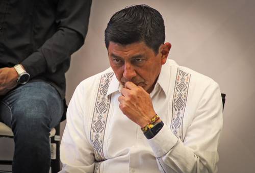 Salomón Jara Cruz, goberna-dor de Oaxaca, durante un acto el 8 de agosto en el palacio de gobierno estatal.