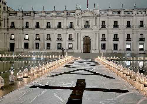 Palacio de La Moneda, en Santiago de Chile, ayer.