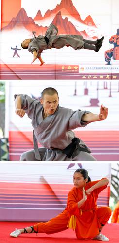 Henan monks demonstrate the strength and skill of kung fu