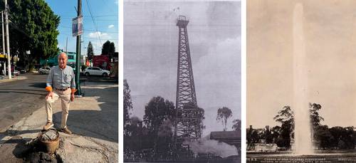 La Estrella tuvo su geiser y una torre de petróleo