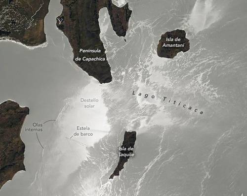 Image of Lake Titicaca captured from the International Space Station