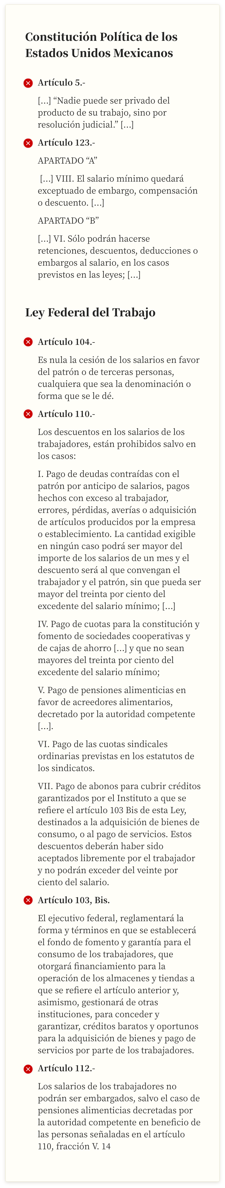Leyes mexicanas violadas