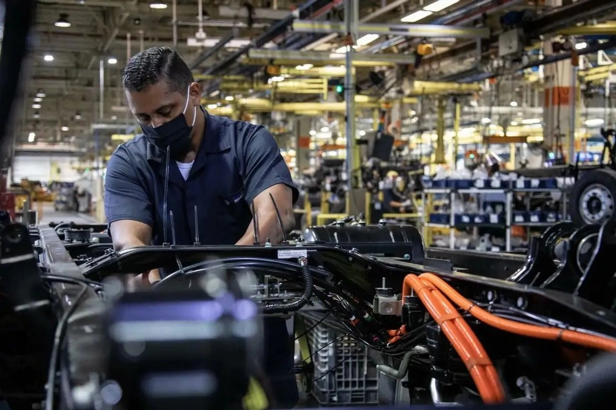 Planta de la marca automotriz Volkswagen en Brasil en imagen de archivo. Foto 