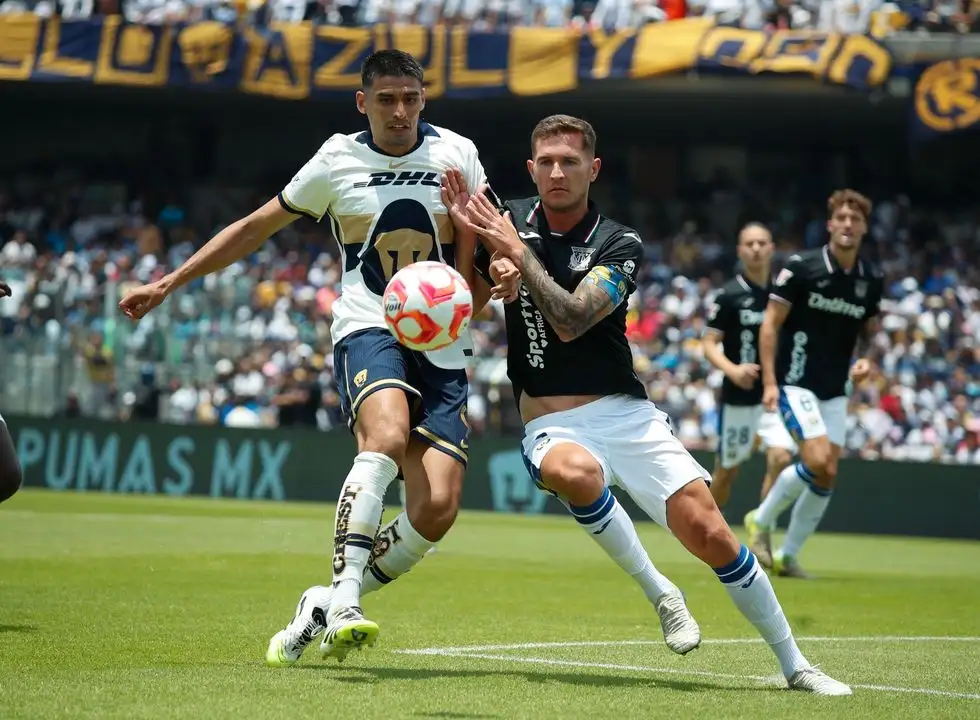 Pumas ganó el partido amistoso contra Leganés Español con dos tantos, en el Estadio Olímpico Universitario, el 6 de julio de 2025. Foto 
