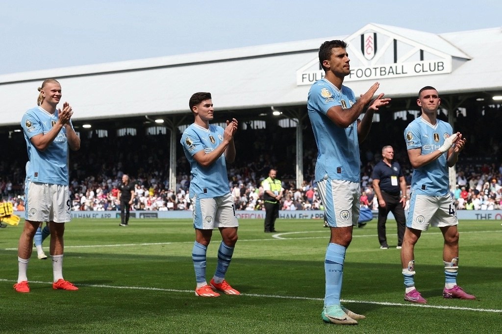 Manchester City dependen de sí mismo para coronarse campeón de la Liga Premier, el 11 de mayo de 2024. Foto Afp