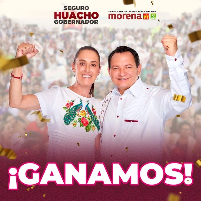 Huacho Díaz publicó una foto junto a Claudia Sheinbaum en la que se asume como ganador en la entidad.