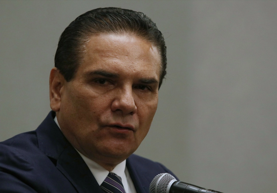 Silvano Aureoles, ex gobernador de Michoacán (2015-2021), en conferencia de prensa en un hotel de la Ciudad de México, en agosto pasado. Foto Cuartoscuro



