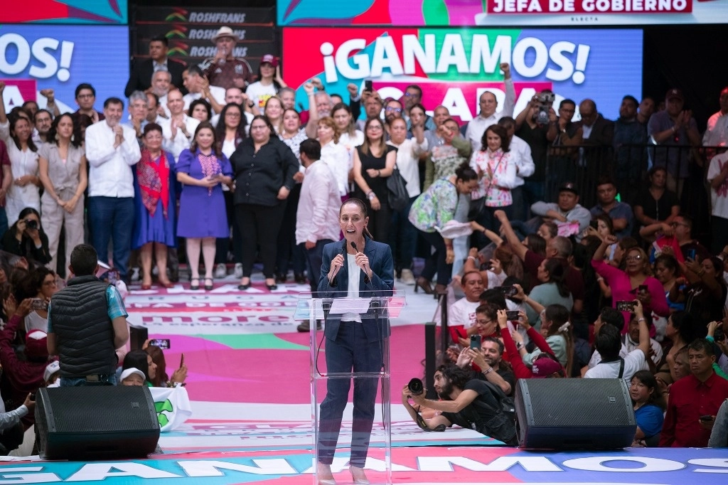 Claudia Sheinbaum, presidenta electa de México, agradeció a la ciudadanía luego de que los cómputos distritales del INE confirmaran su victoria con el 59.7 por ciento de los votos. Foto María Luisa Severiano