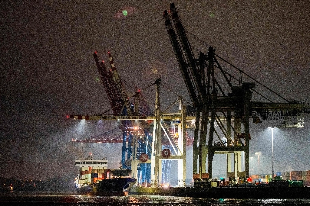 Puerto comercial en Hamburgo. Foto Afp