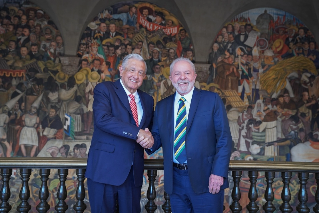 Luis Inácio Lula da Silva acudió a Palacio Nacional para encontrarse con el presidente Andrés Manuel López Obrador. Durante más de cuatro horas se reunieron en privado, el 2 de marzo de 2022. Foto tomada del Twitter de @lopezobrador_