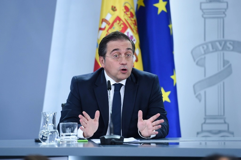 El ministro de Asuntos Exteriores del gobierno español, el socialista José Manuel Albares, se refirió así a la petición de la Presidenta mexicana: “Yo creo que hay dos planos sobre estos comentarios”. La imagen, del1 de octubre de 2024. Foto Europa Press