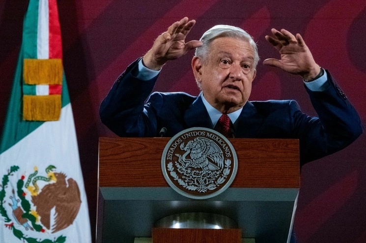 El presidente Andrés Manuel López Obrador durante su conferencia matutina en Palacio Nacional, en la Ciudad de México, el 5 de septiembre de 2023. Foto Cuartoscuro



