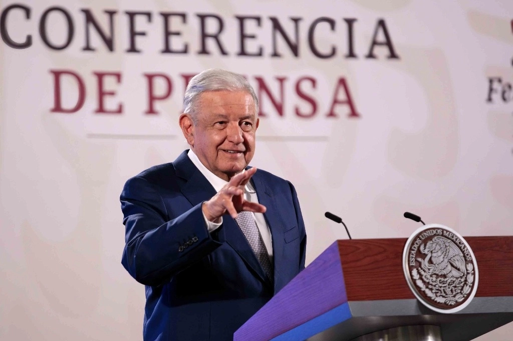 Andrés Manuel López Obrador, Presidente de México en conferencia de prensa en el Salón Tesorería de Palacio Nacional, el 6 de agosto de 2024. Foto Presidencia