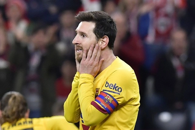 Lionel Messi, jugador del Barcelona en los cuartos de final de la Copa del Rey ante Atlético de Bilbao. Foto Ap