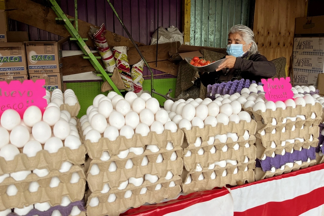Venta de huevo en el Mercado Jamaica, en la Ciudad de Mexico.Foto María Luisa Severiano