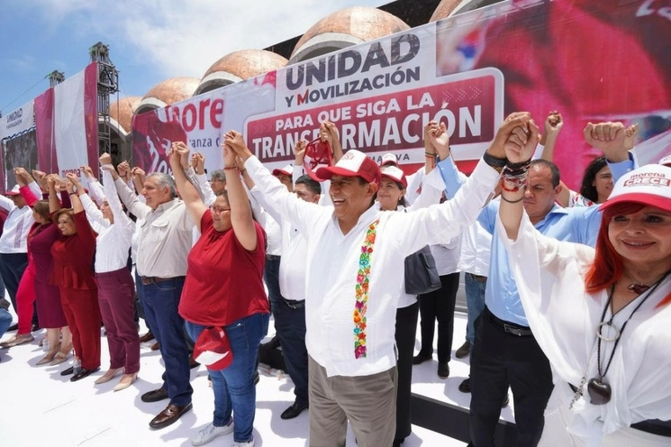 La oposición denunció al evento morenista de 2022, "Unidad y Movilización", como el primer acto anticipado rumbo al proceso 2023-2024. Foto Morena / Archivo