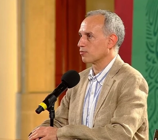 El doctor Hugo López-Gatell durante conferencia de prensa. Fotograma tomado del video emitido por el Gobierno de México