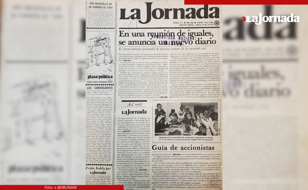 Portada del 'numero cero' de La Jornada, con el que se dio a conocer el nacimiento del nuevo diario en 1984. Foto
