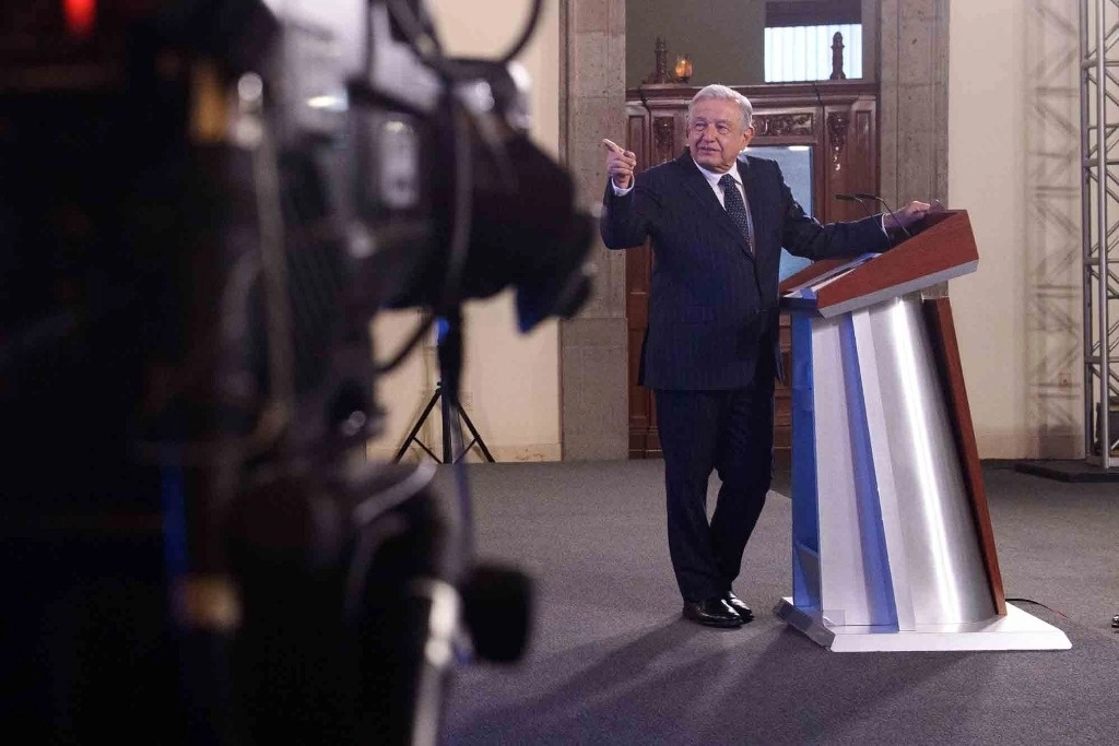 El presidente López Obrador, durante una de sus conferencias en Palacio Nacional. Foto Presidencia / Archivo 