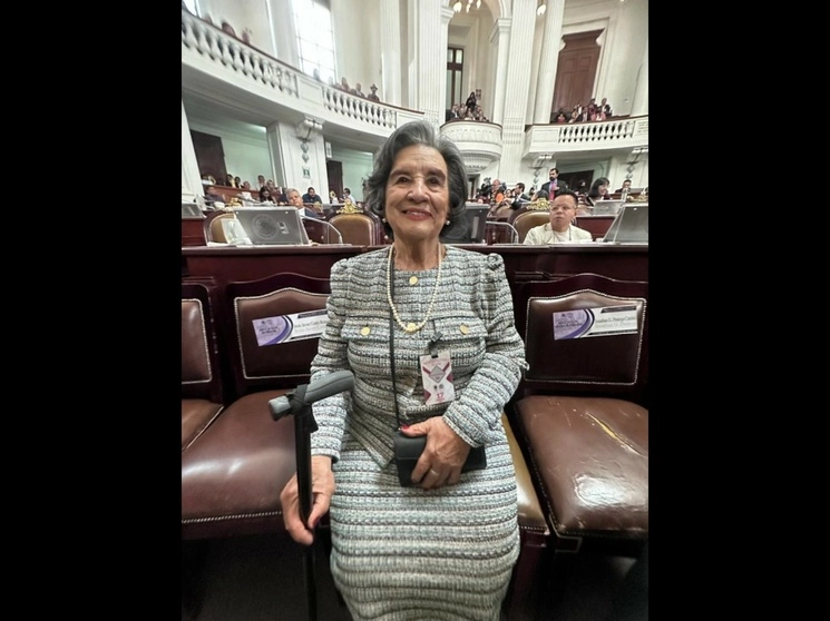 La maestra Minerva Blanco, el pasado 18 de mayo. Foto Minerva Adame 