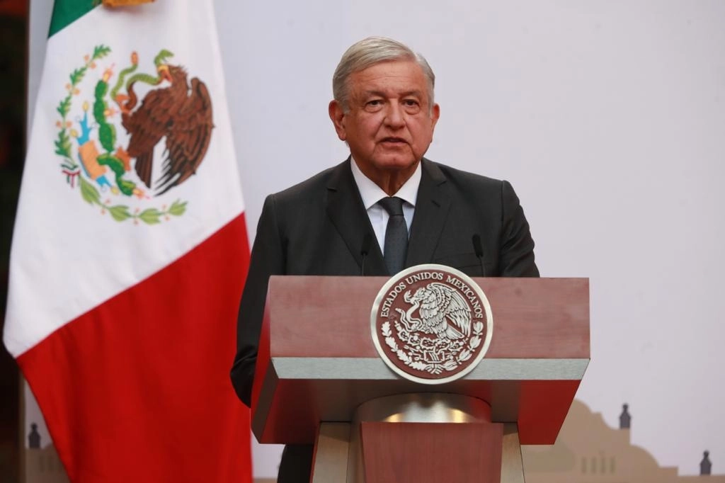 El presidente Andrés Manuel López Obrador, esta tarde. Foto: Luis Castillo