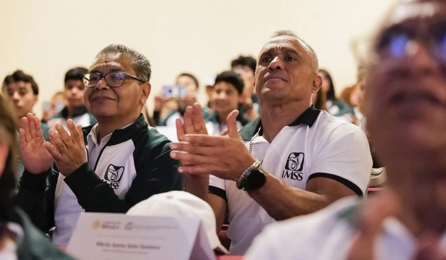 La delegación IMSS 2025 participará con 111 competidores en 14 disciplinas deportivas: atletismo, ciclismo, esgrima, judo, Tae kwon do, natación, skateboarding, frontón, softball, beisbol, basquet 3X3, voleibol de playa, triatlón y pentatlón. Imagen tomada de https://www.gob.mx/imss