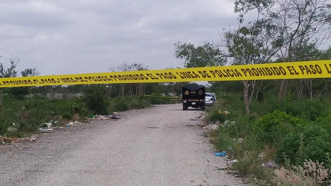 La mujer maniatada fue dejada en una brecha del fraccionamiento el "Renacimiento", en la colonia San José Tecoh, en Mérida, Yucatán, el 11 de noviembre de 2022. Foto Luis A. Boffil