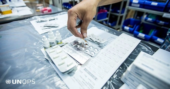 La necesidad total del sistema nacional de salud es sobre dos mil 37 claves que equivalen a dos mil millones de piezas, con un valor superior a 100 mil millones de pesos, se informó. Foto tomada del Twitter de @UNOPS_es