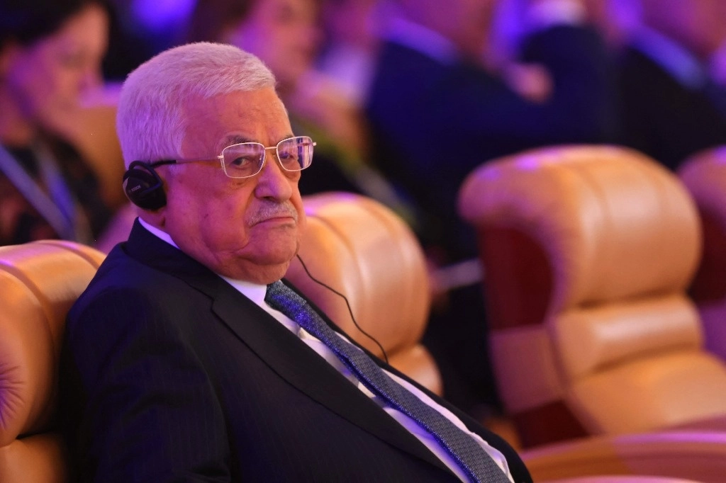 El presidente palestino, Mahmud Abbas, asiste a la reunión especial del Foro Económico Mundial en Riad el 28 de abril de 2024. Foto Afp