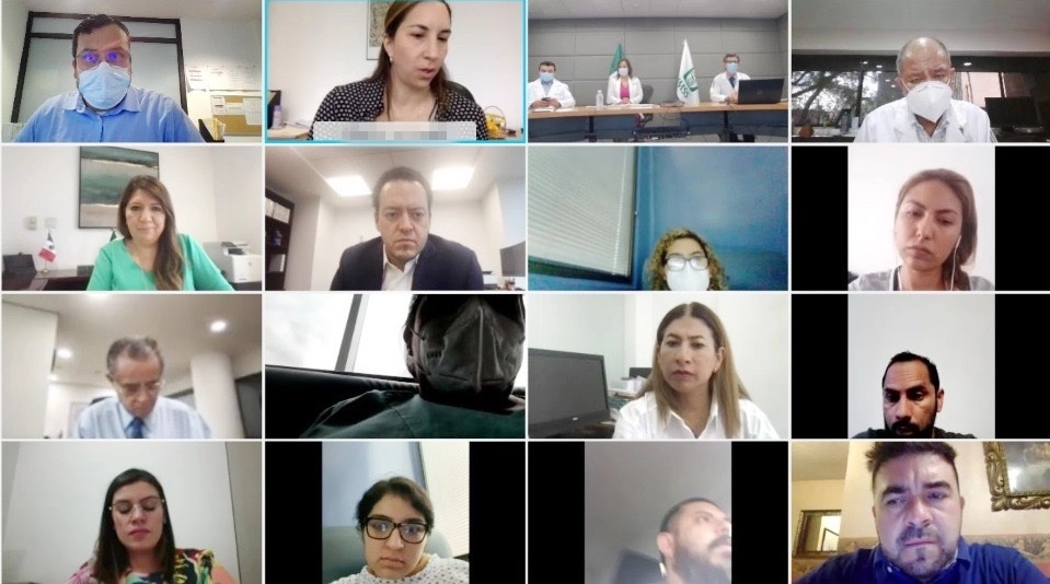 Imagen de la reunión virtual de autoridades del IMSS con padres de niños con cáncer, tomada de @Tu_IMSS
