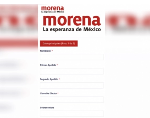 Imagen de la plataforma de registro de precandidatos a un puesto de elección popular de Morena. Foto Jornada BC / archivo
