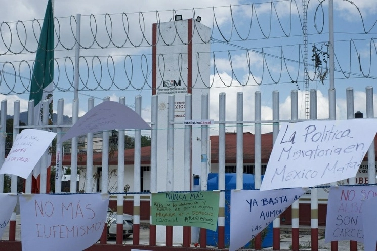 Estación migratoria del INM en Ciudad Juárez, Chihuahua, en donde se registró un incendio que dejó 40 migrantes muertos. Foto Cuartoscuro / Archivo