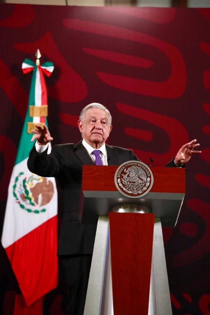 El presidente de México, Andrés Manuel López Obrador, durante su conferencia matutina en Palacio Nacional, en la Ciudad de México, el 12 de marzo de 2024. Foto Luis Castillo
