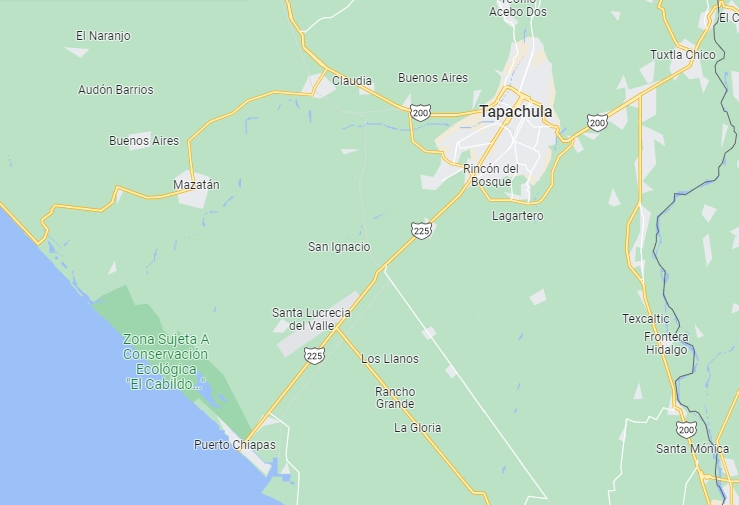 Un accidente en la carretera de Tapachula- Puerto Madero dejó como saldo una menor fallecida. Foto Google Maps