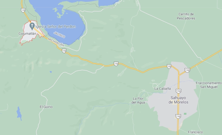 Cinco personas murieron tras el accidente de un autobús registrado en la carretera Cojumatlán de Régules-Sahuayo. Foto tomada de Google Maps