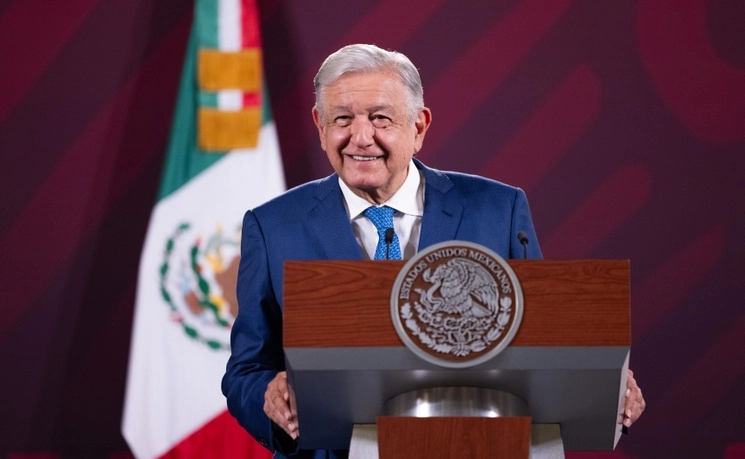 El presidente López Obrador, durante su conferencia desde Palacio Nacional, el 11 de julio de 2023. Foto cortesía Presidencia