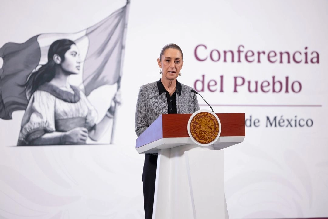 La presidenta de México, Claudia Sheinbaum, durante su conferencia matutina en Palacio Nacional, en la Ciudad de México, el 28 de mayo de 2025.