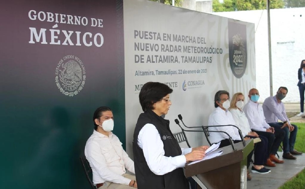 Blanca Jiménez Cisneros, La titular de la Conagua, indicó que en este radar se invirtieron recursos federales por 50 millones de pesos en beneficio de cerca de 5.5 millones de habitantes. Foto tomada del Twitter de @conagua_mx