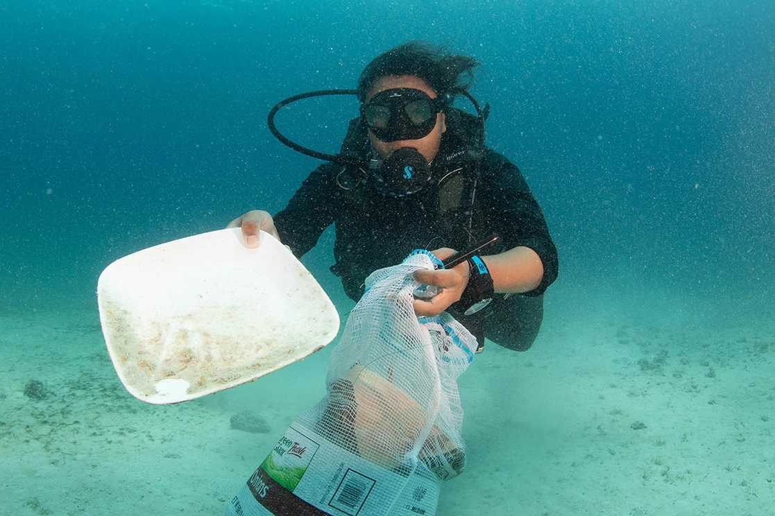 Ya se han retirado 40 toneladas de residuos sólidos de 331 hectáreas de manglares y playas en bahía de La Paz, informó la WWF. Foto tomada del Twitter de @WWF_Mexico
