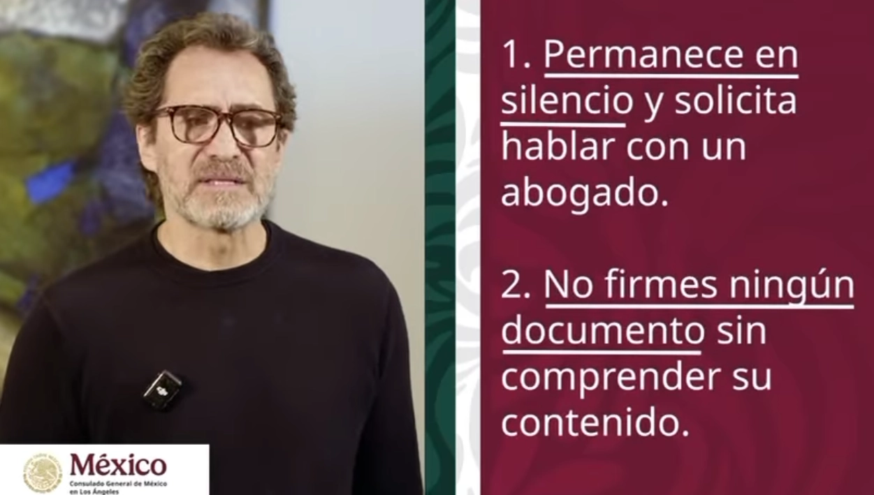 En el video que difundieron los consulados mexicanos, el actor Demián Bichir hace recomendaciones a los migrantes sobre sus derechos. Foto 