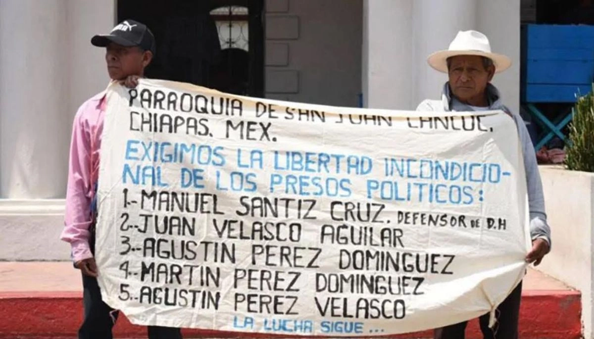 Defensores de derechos humanos, entre ellos algunos actores exigieron la libertad del indígena tseltal, Manuel Sántiz Cruz, preso en Chiapas. Foto 