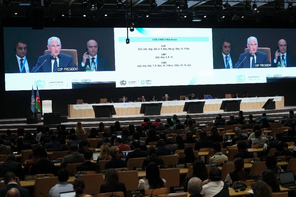 Sesión en la Cumbre Climática de la ONU COP29, en Bakú, Azerbaiyán, el 23 de noviembre de 2024. Foto Ap