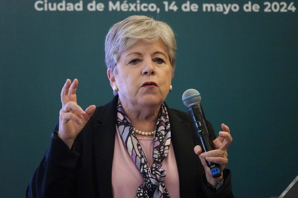 Alicia Bárcena, titular de la Secretaria de Relaciones Exteriores, ofreció una conferencia de prensa en la que presentó el Modelo Mexicano de Movilidad Humana en las instalaciones de esta dependencia. Foto Cuartoscuro 