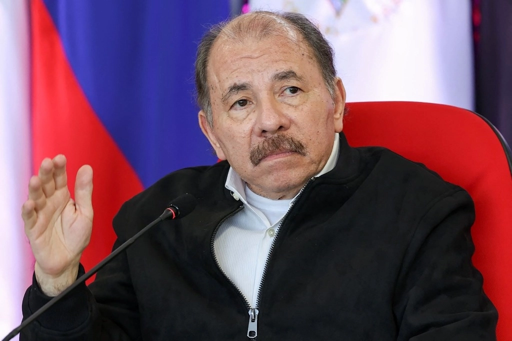 El presidente de Nicaragua, Daniel Ortega, en Managua, el 28 de febrero de 2024. Foto Afp