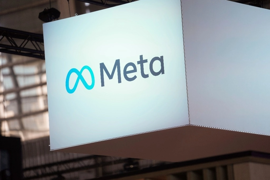 Logotipo del gigante tecnológico Meta en imagen de archivo. Foto Ap