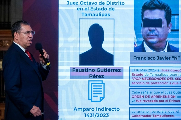 El subsecretario de Seguridad Pública federal, Luis Rodríguez Bucio, durante la conferencia matutina presidencial desde Palacio Nacional, en la Ciudad de México, el 5 de septiembre de 2023. Foto Cuartoscuro