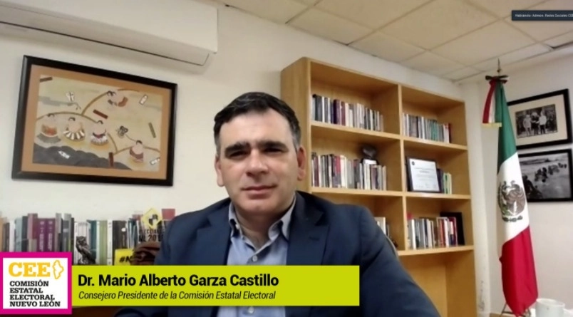 Mario Alberto Garza Castillo, consejero presidente de la Comisión Estatal Electoral. Imagen tomada del Twitter de @ceenlmx / Archivo