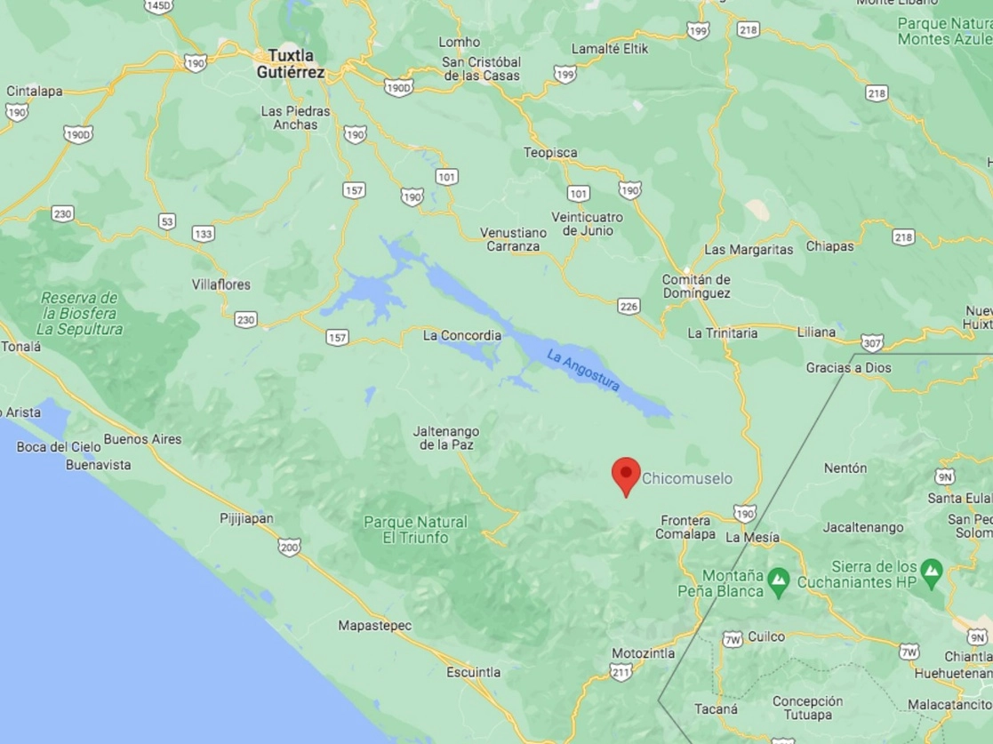 Los habitantes de Chicomuselo han sido testigo de las afectaciones ambientales, daños a la salud, división comunitaria y conflictos sociales, provocados por la explotación minera. Imagen tomada de Google Maps