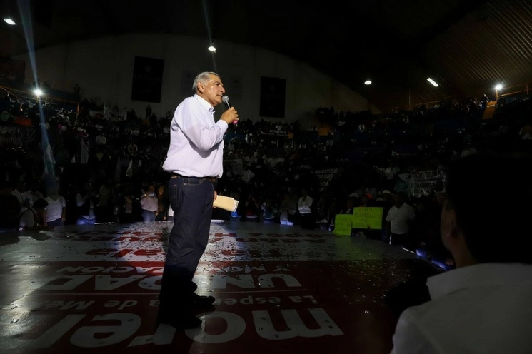 Adán Augusto López, aspirante a la candidatura presidencial de Morena, arremetió contra dos gobernadoras del PAN. Foto @adan_augusto
