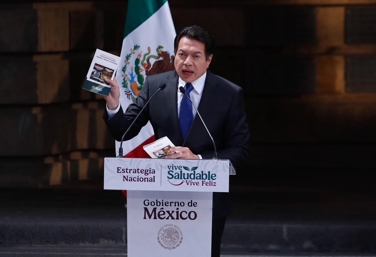 El titular de la SEP, Mario Delgado durante la presentación de la Estrategia "Vida Saludable", el pasado 25 de febrero de 2025. Foto 